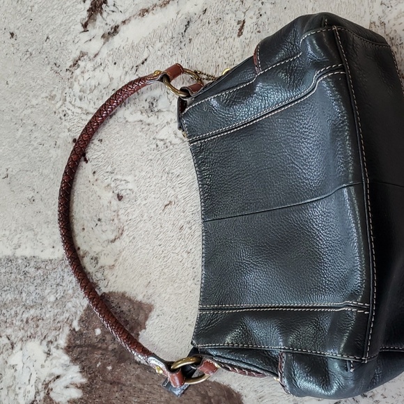 Fossil Leather Handbag With Braided Strap - Picture 3 of 17